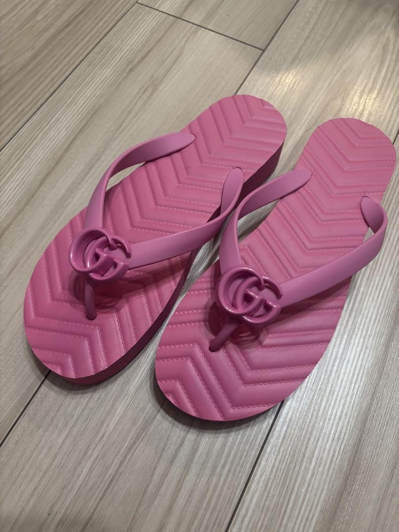 APL Gucci Sandali Mules Frat GG Marmont Gomma Rosa EU 38 US 8 90696c