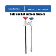 12" Frostproof Outdoor Faucet Hot and Cold Water Faucet Outside Hose Bib Tap