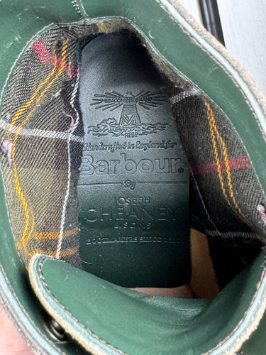 Barbour x Cheaney lace-up upcycled waxed-cotton ankle boots - Picture 15 of 16