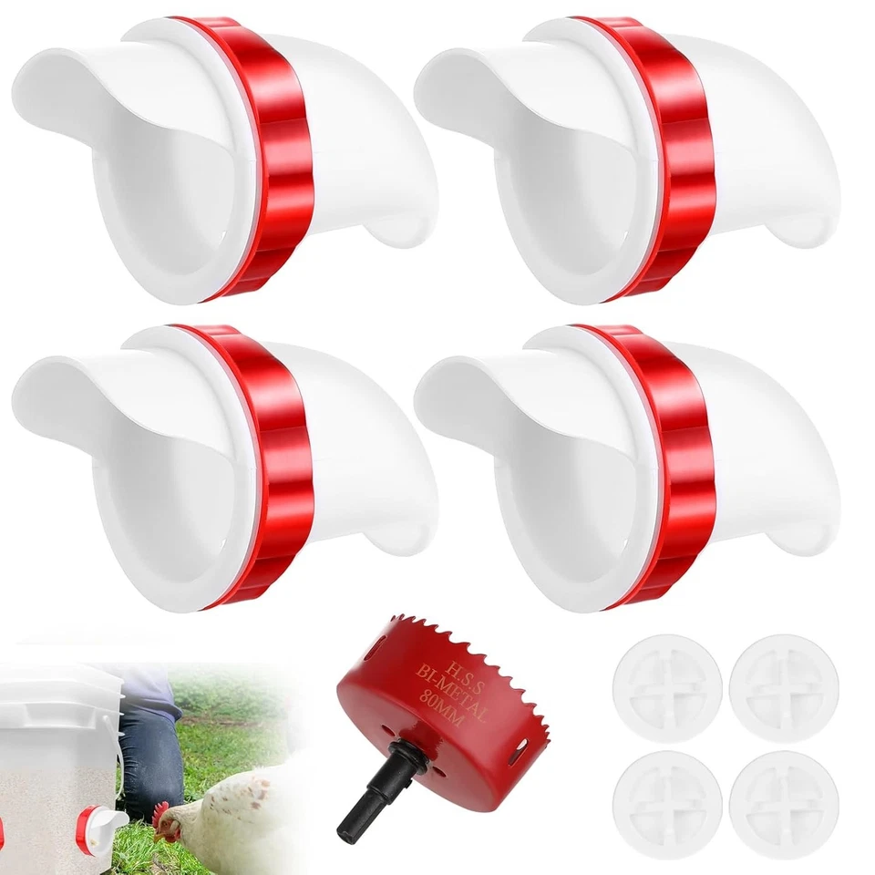 Hühnerfutterautomat Wetterfest Kein Abfall Futterspender 4 Stück - Bild 3 von 4