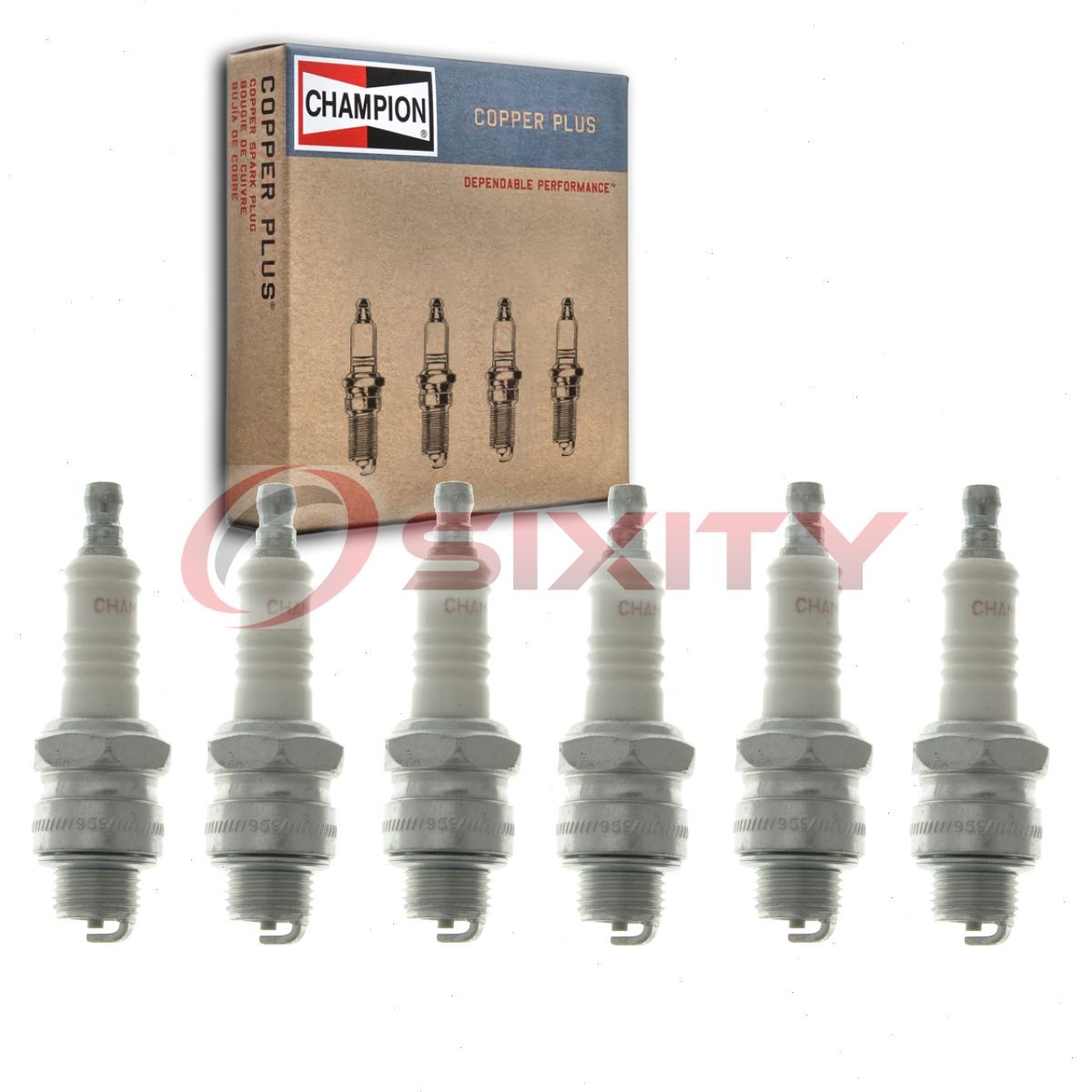 6 pc Champion Copper Plus Spark Plugs for 1950 DeSoto S-14 3.9L L6 Ignition sv
