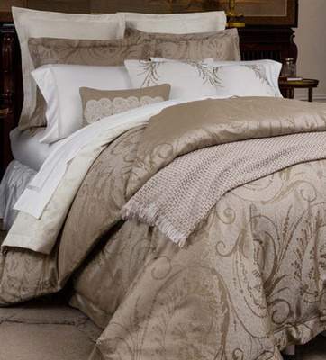 Sferra Ambra Euro Continental Pillow Sham Sable Egyptian Cotton Silk Sateen New