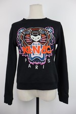KENZO PARIS FELPA COTONE DONNA TG S SWEATSHIRT WOMAN ITALY VINTAGE NERO