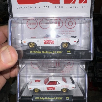 M2 Machines Coca Cola 1970 Dodge Challenger R/T Hemi Limited Edition both car 