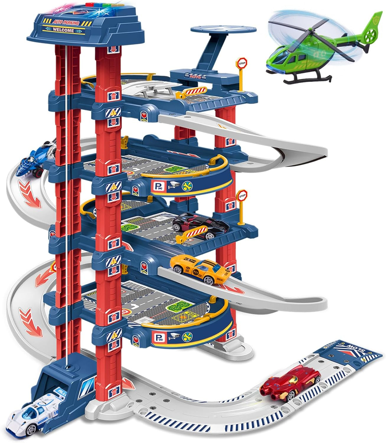 With Electric Elevator, Upgrade 5 Levels Toy Car