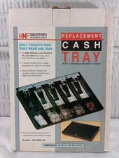 MMF Replacement Cash Tray W/ Locking Lid & Keys 16" W x11.5" D x 2.25" H Vintage