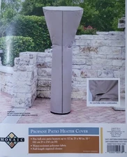 Patio Standing Propane Heater Cover Waterproof with Zipper & Bag Beige