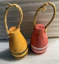 2 Wooden Lobster Trap Buoy Floats Nautical Beach Boat House Decor Fishing Ocean