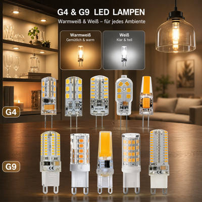 G4/G9 LED Leuchtmittel lampe 2W 3W 4W 5W 6W 8W 9W Stiftsockel  AC 230V  DC 12V