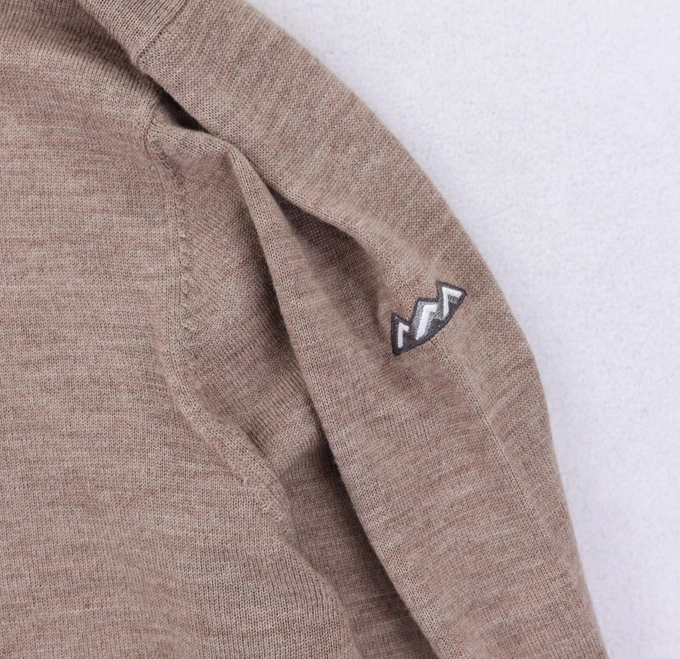 Donald Ross Sweater Mens Large Taupe Merino Wool Quarter Zip Desert Mountain GC - Image 3 of 4