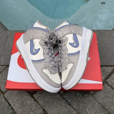 WMNS NIKE DUNK HIGH UP SAIL-IRON PURPLE-COLLEGE GREY SZ 5 [DH3718-101]