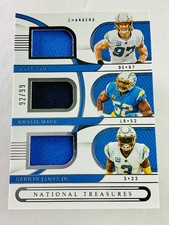 2022 National Treasures Joey Bosa Derwin James Jr. Khalil Mack Trio Jersey #/99