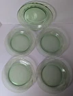 5 Vintage Pyrex Festiva Spring Green Swirl Rimmed 7.5" Salad Plates