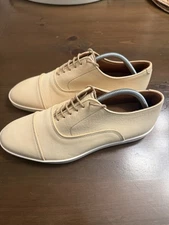 Allen Edmonds "PARK AVENUE" Leather Oxford Dress Sneakers 8 E Bone