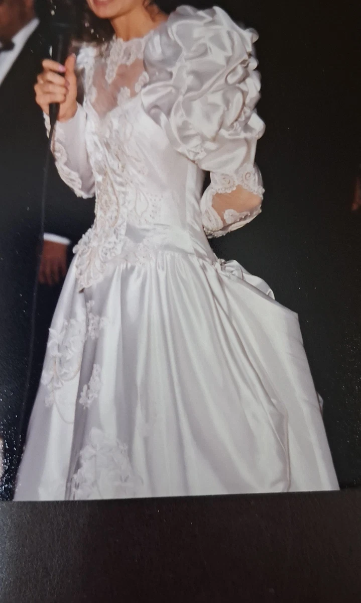 long sleeve dress david's bridal David's Bridal, Long Sleeve Plunge Lace Chiffon Wed New Wedding Dress Save  27%