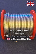 Save-bit Solder Wire 0.75mm | 50% Tin 49% Lead 1% Copper | Per Metre 2.2% Flux