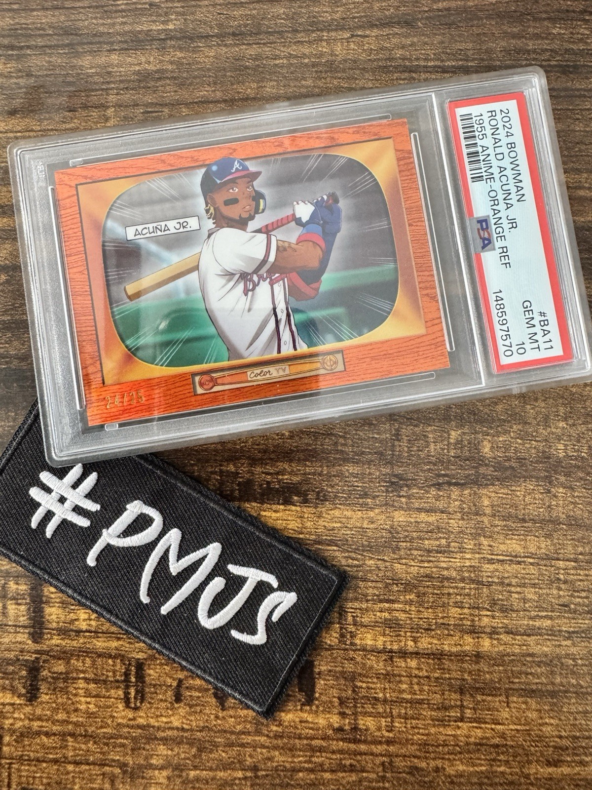 2024 BOWMAN ANIME ORANGE REFRACTOR RONALD ACUNA JR. /25 Case Hit PSA 10 -PMJS