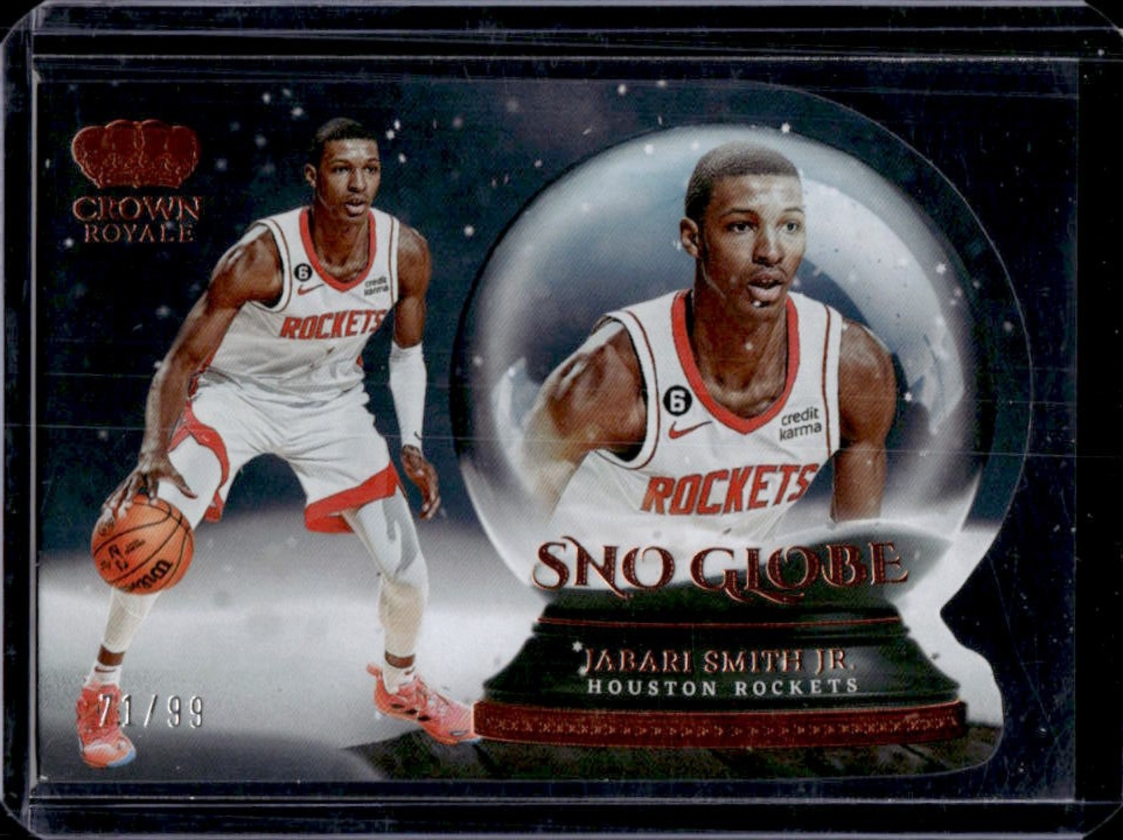 2022-23 Panini Crown Royale Jabari Smith Jr. Sno Globe Rookie RC #71/99 Rockets