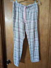 Joyspun Pink and Grey Plaid Pajama Pants Size Small 4-6 Super Soft W/ Pockets