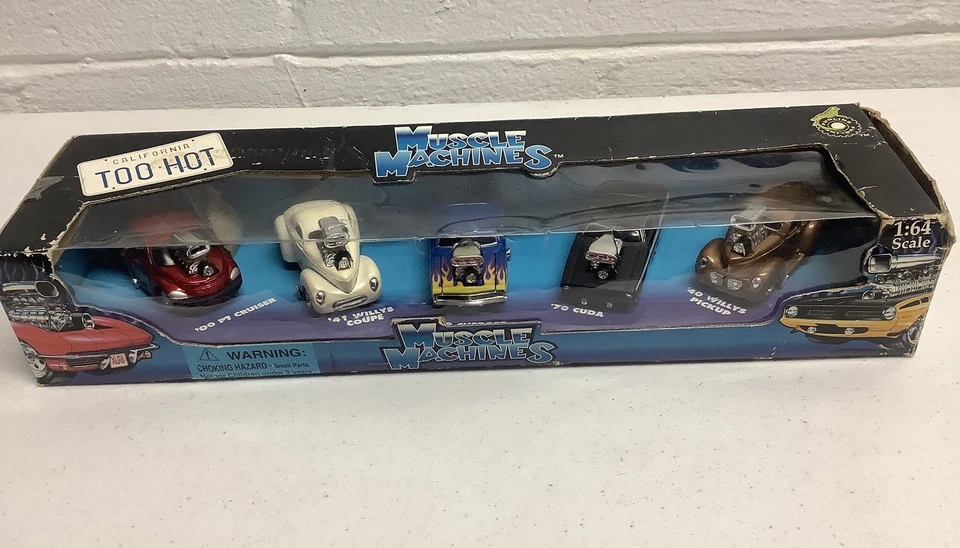 muscle machines 1 64 5 pack With Spelling Error 69 Charger Blue Flame Rare - Image 2 of 4