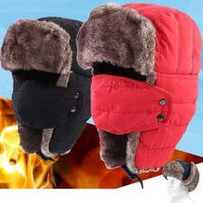Winter Ear Flap Thermal Hat Fur Warm Snow Ski Cap Hat Face Mask for Cold Weather