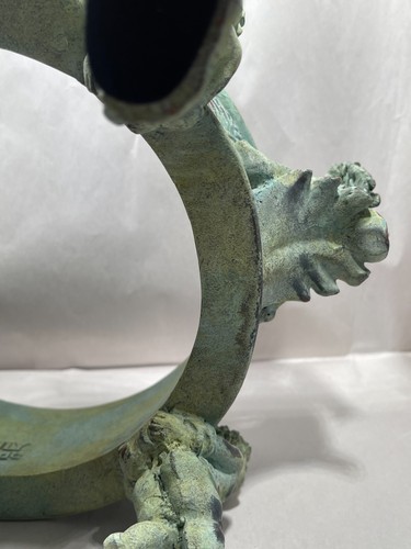 Elegant Angel Dog Bowl with Patina Finish New and So Beautiful in Large an Small - Picture 7 of 19
