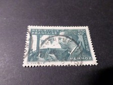 FRANCE 1937, timbre 337, jean MERMOZ AVIATEUR, CELEBRITY, oblitéré VF STAMP