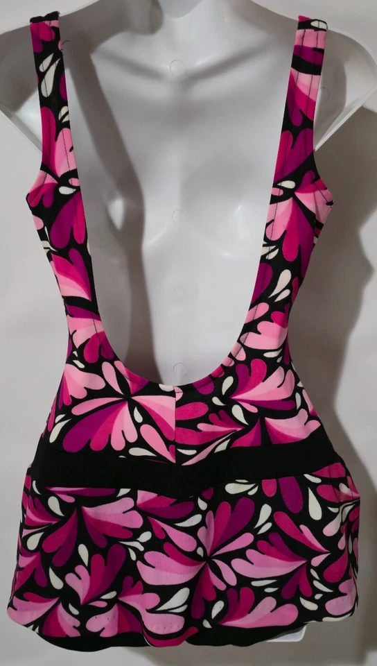 Traje de baño vintage años 60 Sear's para mujer con falda pinup hecho en unión estampado mod talla 14 Foto 3 de 4