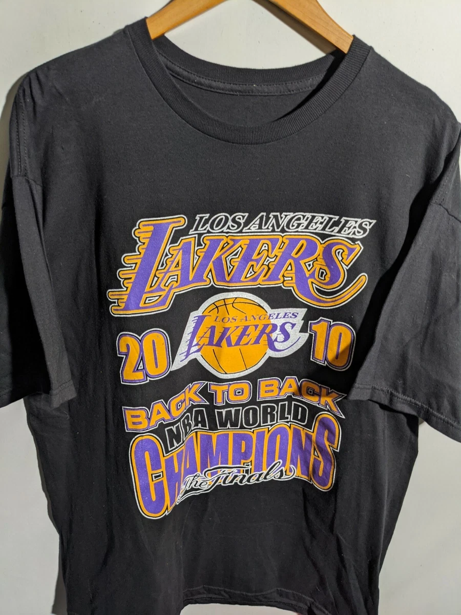 Lakers 2010 NBA Champions Back to Back T-shirt 100% Cotton Size 3XL