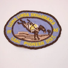 Scouts BSA LAAC Pioneer District Loma Linda SKILLORAMA bucking burro patch 1965