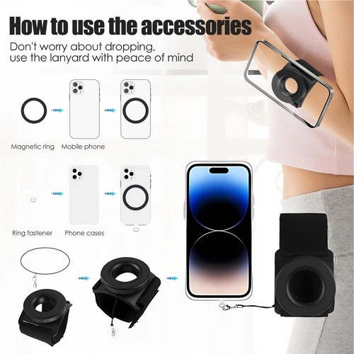 1x Cell Phone Sports Arm Band Running Jogging Workout Gym Magnetic Holder - Photo 6 sur 12