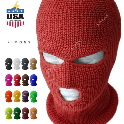 3 Hole Full Face Mask Ski Mask Winter Cap Balaclava Outdoor Beanie Tactical Hat