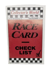 Collector's World 1991 Race Card Check List Book