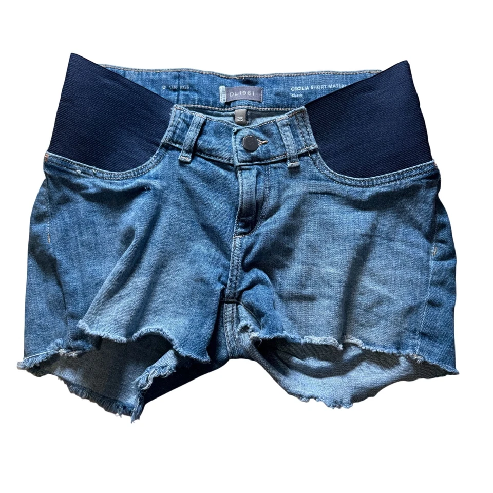 DL1961 Cecilia Short Maternity Classic 3.25" Women's Size 25 Maternity Blue EUC! - Изображение 2 из 4