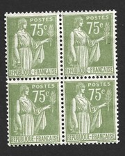 Bloc de 4 Timbres de France N°284A Type Paix / 1932 / Neuf