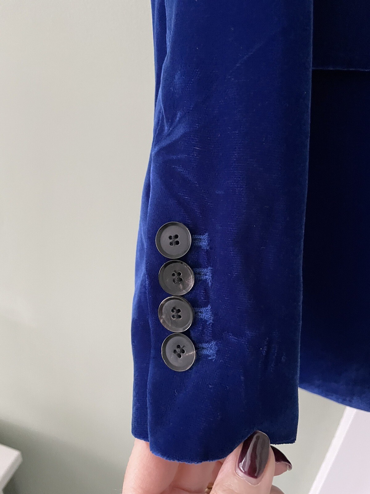 Zara Cobalt Blue Velvet Trouser Suit Jacket/Blazer Size S Trousers Size M eBay