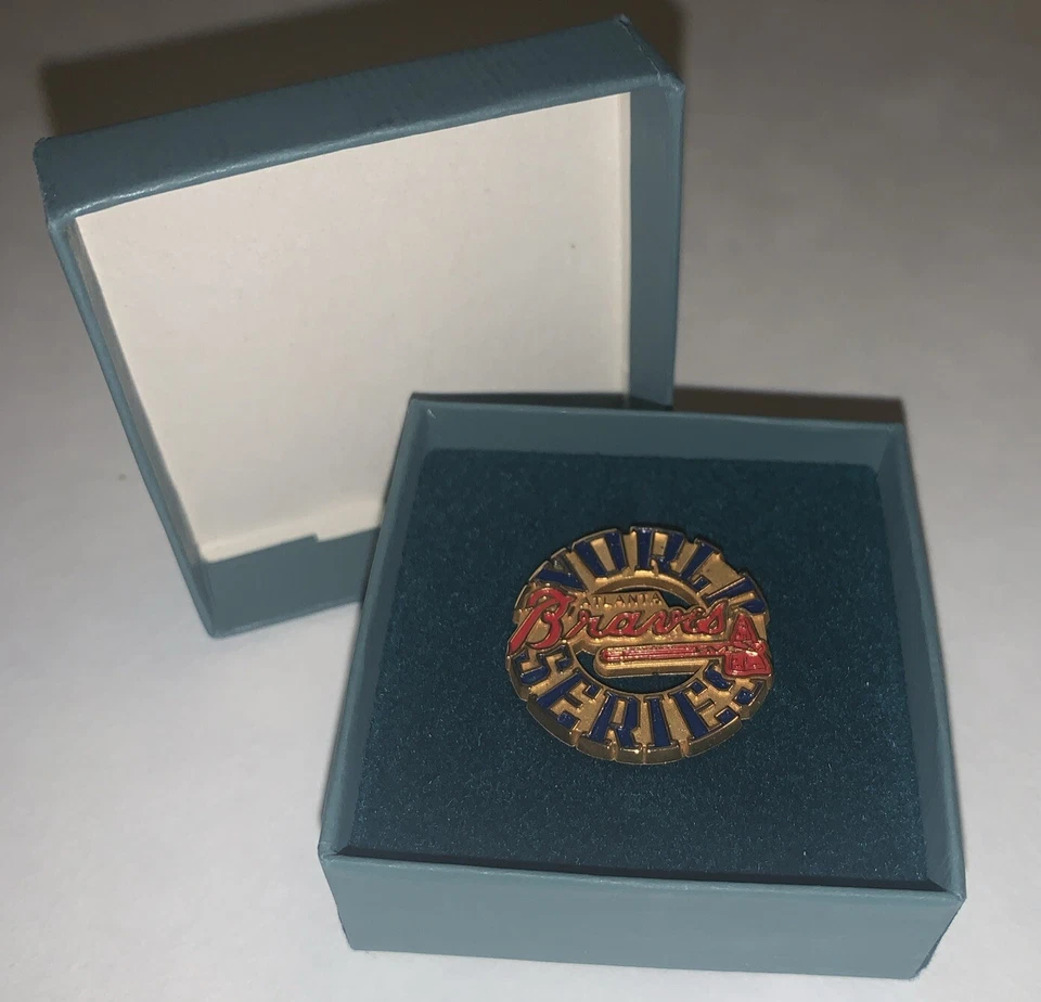 1995 Atlanta Braves World Series Official Press Pin By Peter Miller W. Orig Box - Image 4 of 4