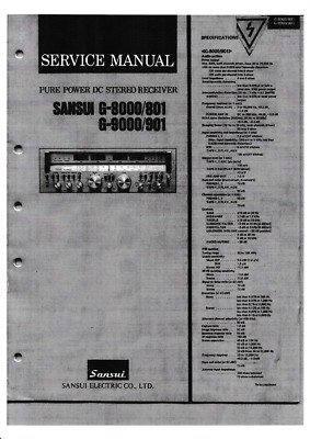 Service Manual-Anleitung für Sansui G-8000,G-9000,G-801,G-901