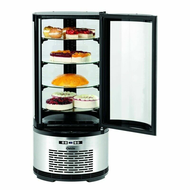 Bartscher Kuchenvitrine Tortenvitrine Kühlvitrine außen Edelstahl rund 700213G