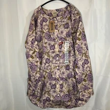 Duluth Trading Spring/Summer Tunic Shirt Wrinkle Fighter Button Up LS Women