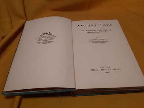 A College Logic Alburey Castell 1935 First Edition - Picture 11 of 17