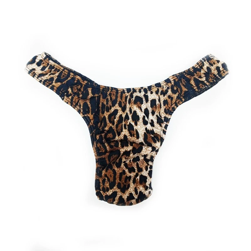 Leopard Print Satin Gaff Thong Feminine Tucking Panty for Crossdressers & Trans - Image 3 of 3