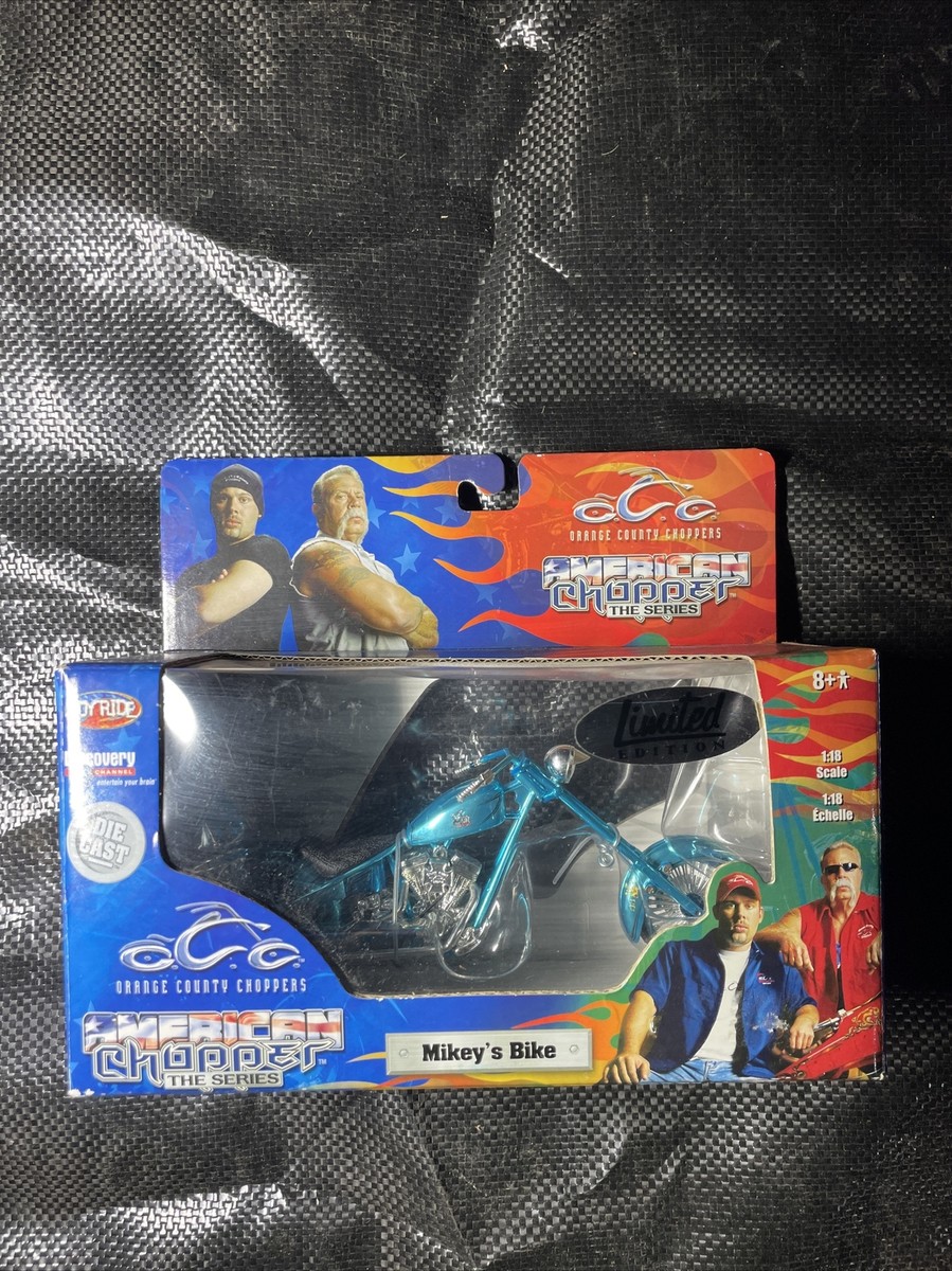 JOY RIDE ORANGE COUNTY CHOPPERS AMERICAN CHOPPER BLUE MIKEY’S BIKE NEW 1:18