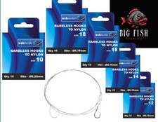 Barbless Hooks To Nylon - Carp And Coarse Fishing Hooks - Size 10/12/14/16/18