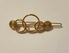 Gold Kreis Muster Metall Haarspange NEU unben...