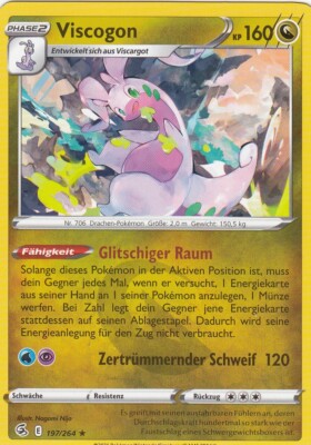Viscogon 197/264 Fusions Angriff Pokemon Karte Deutsch