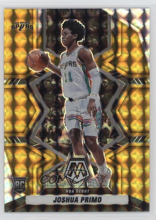 2021-22 Panini Mosaic NBA Debut Gold Prizm 5/10 Joshua Primo #275 Rookie RC