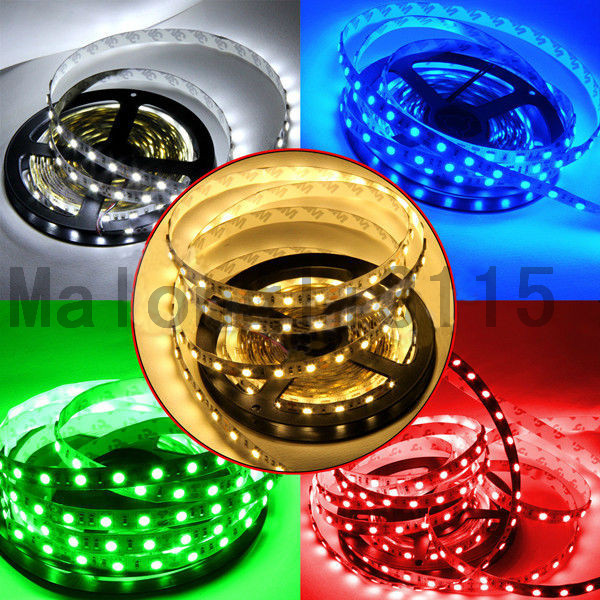 5 Meter (16.4ft) RGB Flexible LED Strip Light - 12V, Waterproof IP65, Remote Control, 3528/5050 SMD