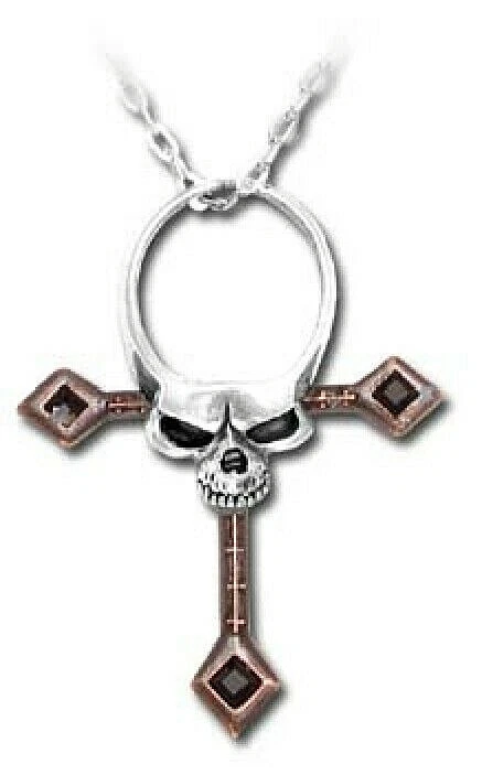 Death Ankh Pendant Pewter Alchemy Gothic
