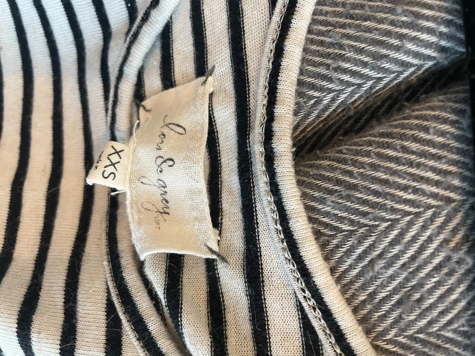 lou & серый черно-белый в полоску Майка - XXS (полиэстер, хлопок, лен) - Изображение 4 из 4